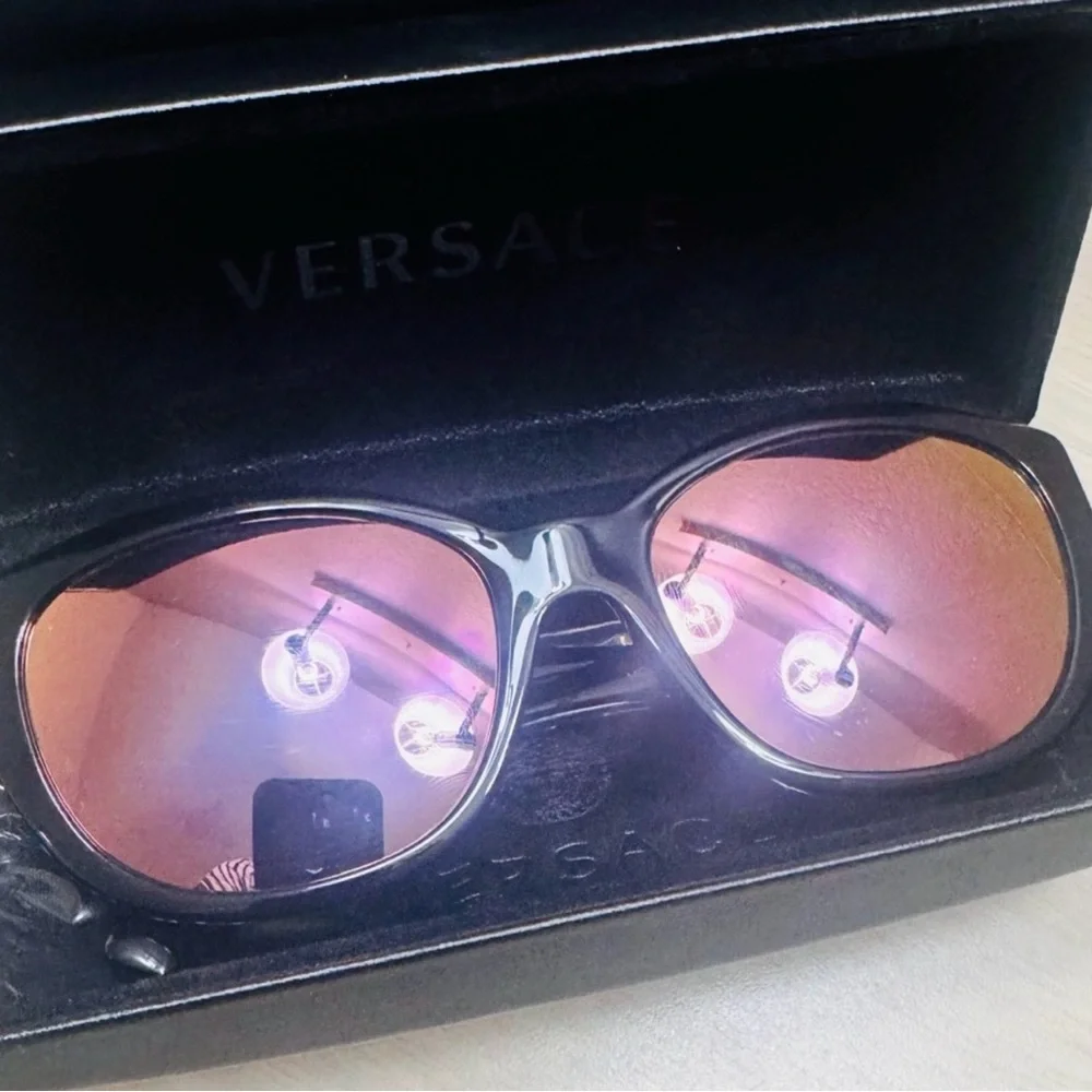 Versace Gold Medusa Head Butterfly Sunglasses, Plum Lens, 56/18/140 - Picture 7 of 16